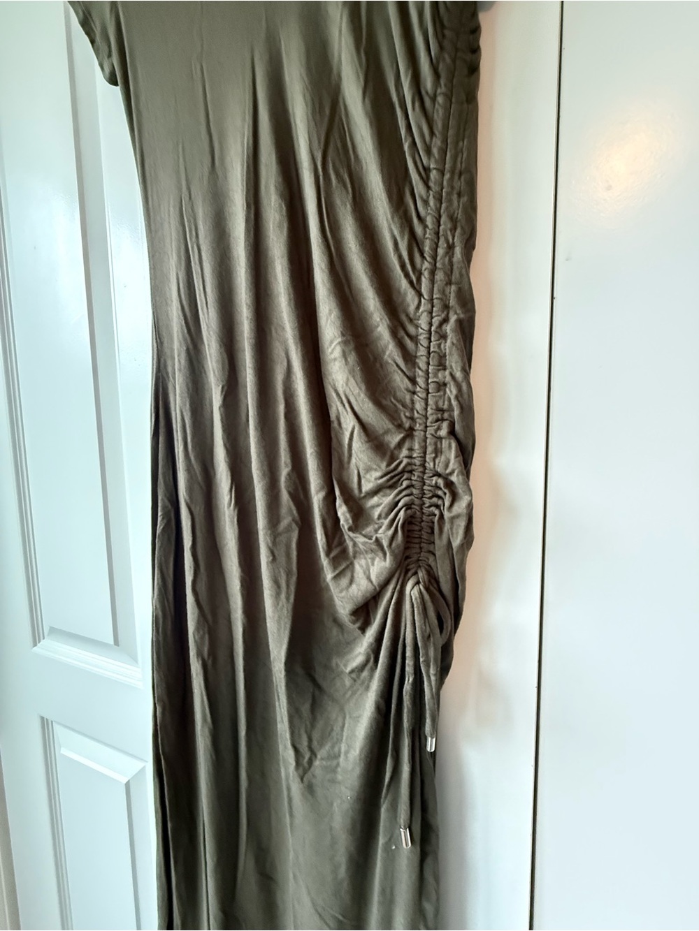 Apt. 9 Olive Green Side-Ruched Maxi Dress - Picture 2 of 4